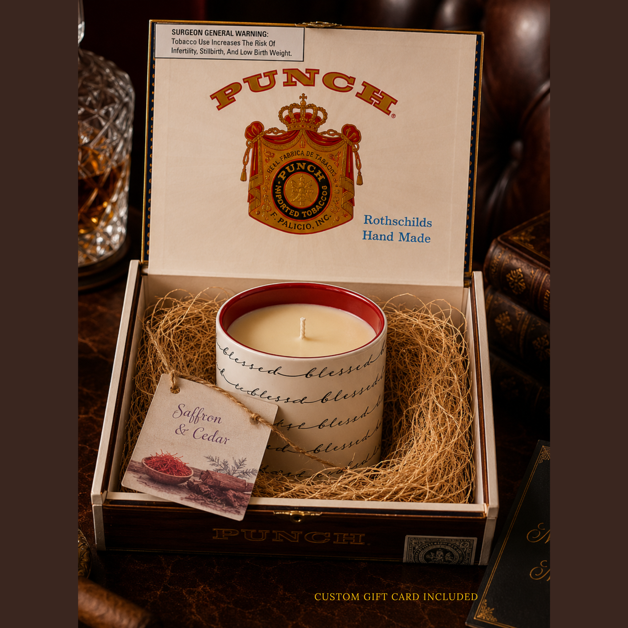 Blessed | Luxury Gift Presentation in Cedar Cigar Box | Keepsake Card & Optional Video
